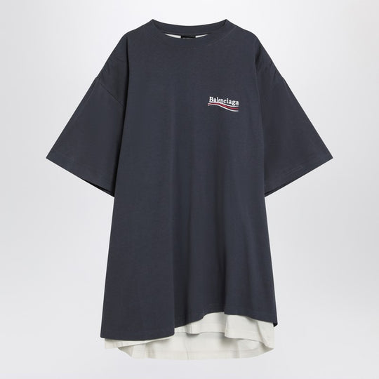 Double T-Shirt Political Campaign Navy/White