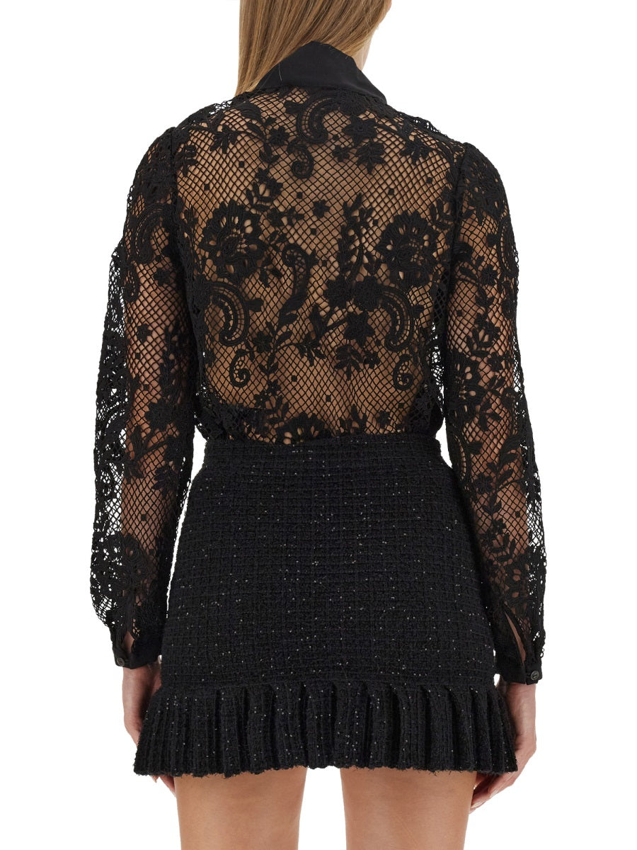 Self-Portrait Shirts - Black | Wanan Luxury