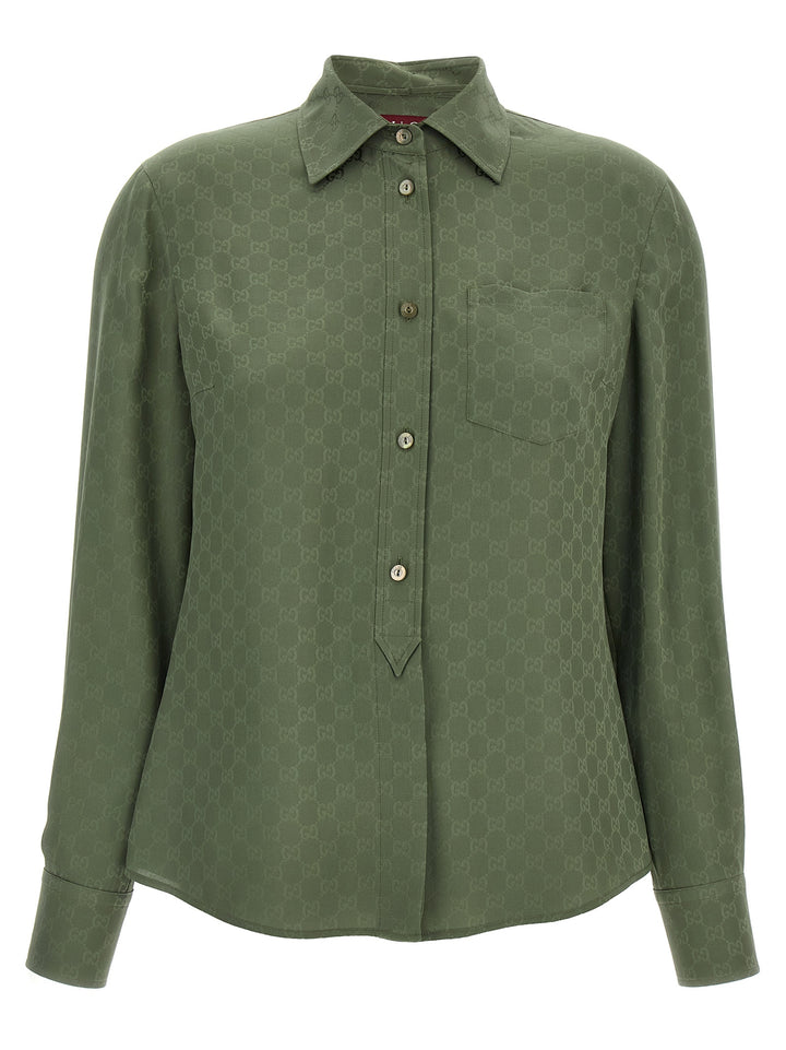 Gucci Gg Silk Shirt Shirt and Blouse - Green | b2cd0f04fa047fb17eaa417cd777103748e744d4