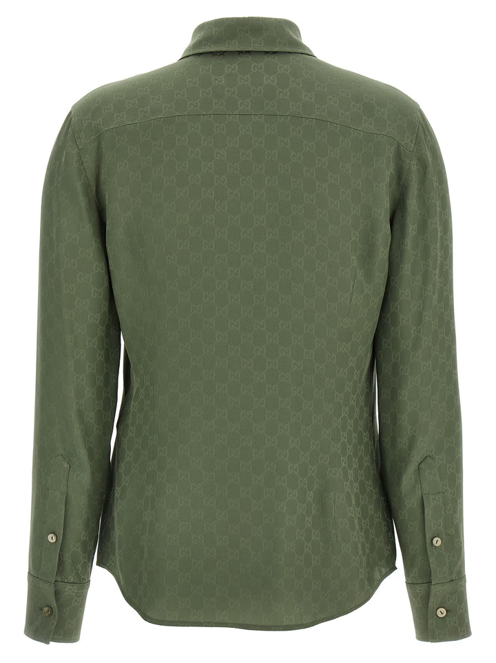 Gucci Gg Silk Shirt Shirt and Blouse - Green | 764bbaaaaa844599ee4bbe967eb804934c090252