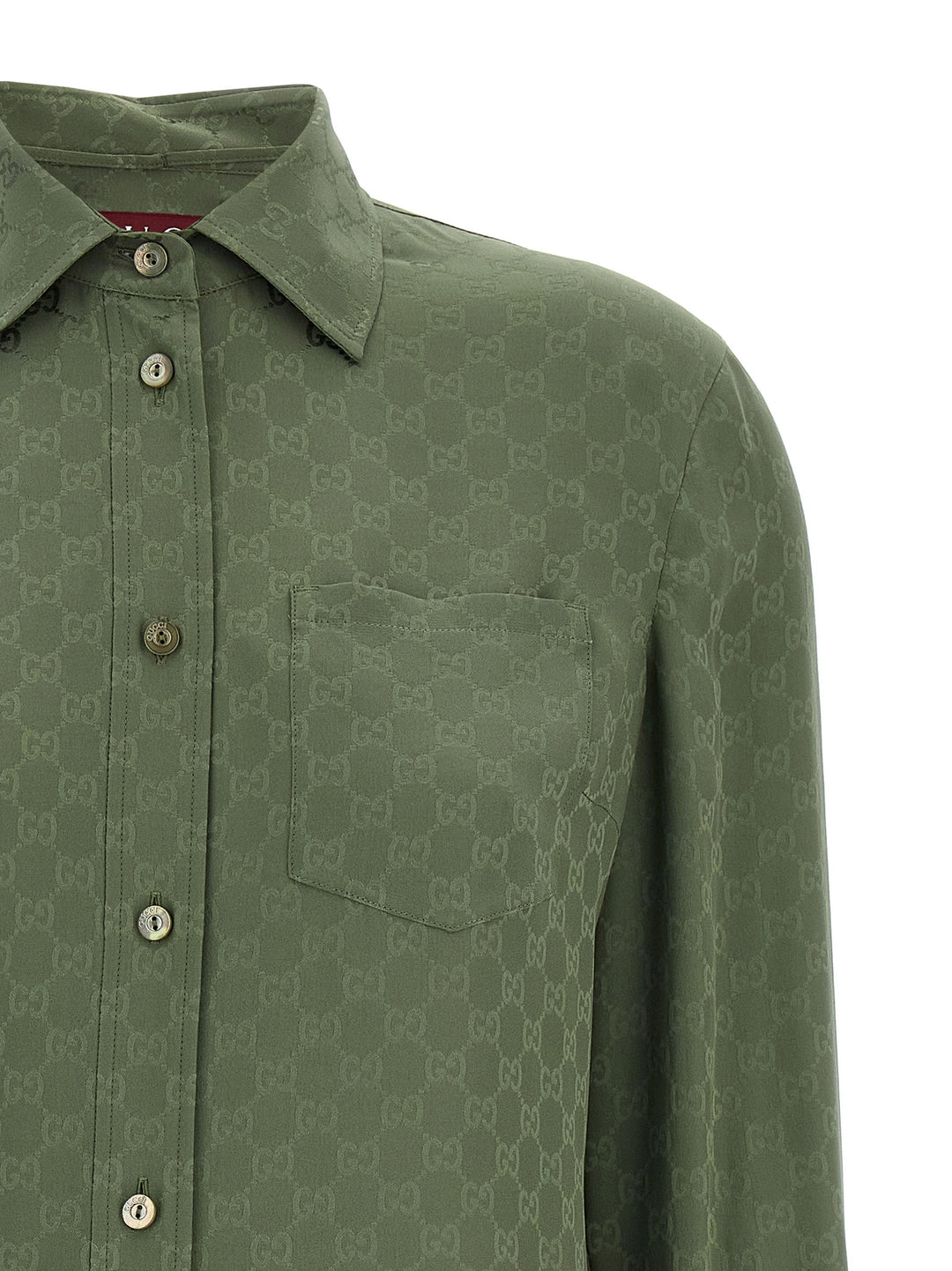 Gucci Gg Silk Shirt Shirt and Blouse - Green | a37903e0eeffddece7a64f7afedbb5c4928f97ca
