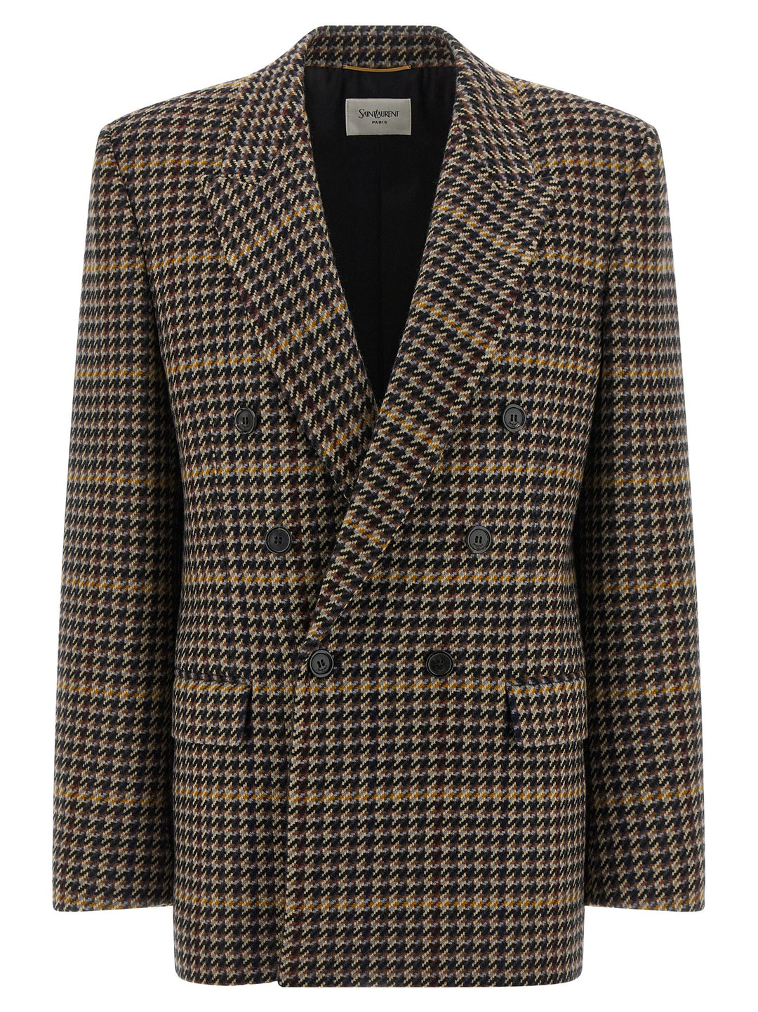 Saint Laurent Double-Breasted Houndstooth Blazer BlazerS - Multicolor | 4be940875e858225e652b0e59ea948788ddc8e7f