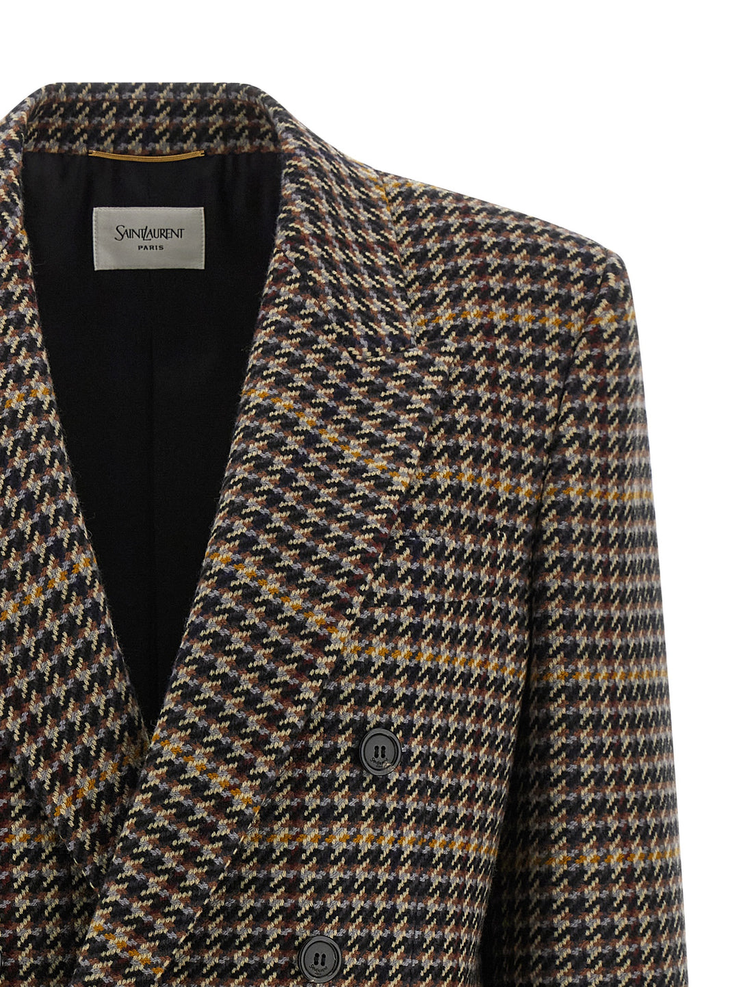 Saint Laurent Double-Breasted Houndstooth Blazer BlazerS - Multicolor | 78d99ecd51467d5cc9643e377863d37285e524e6