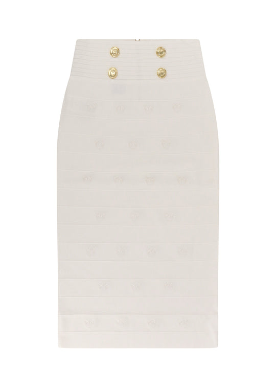 Viscose Blend Skirt With Embroidered Love Birds Logo