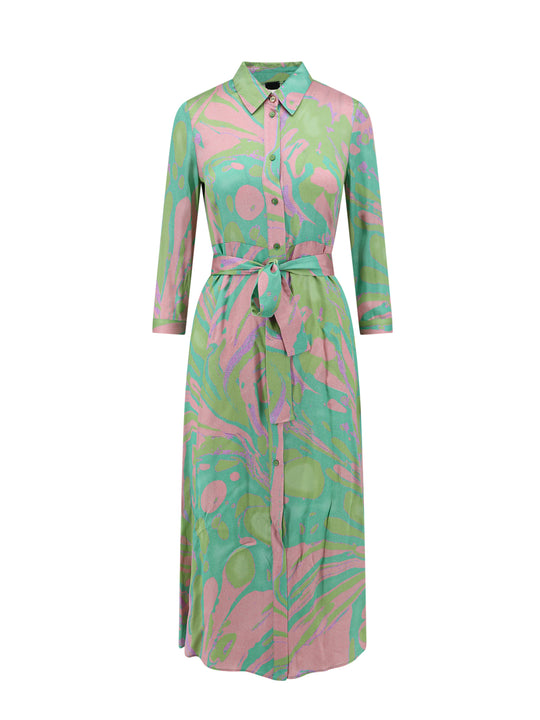 Viscose Chemisier Dress With Multicolor Print