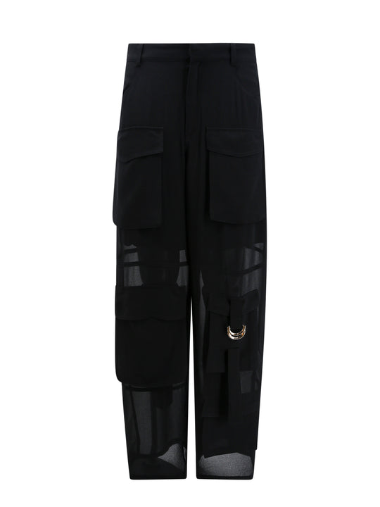 Nylon Cargo Trouser With Metal Details