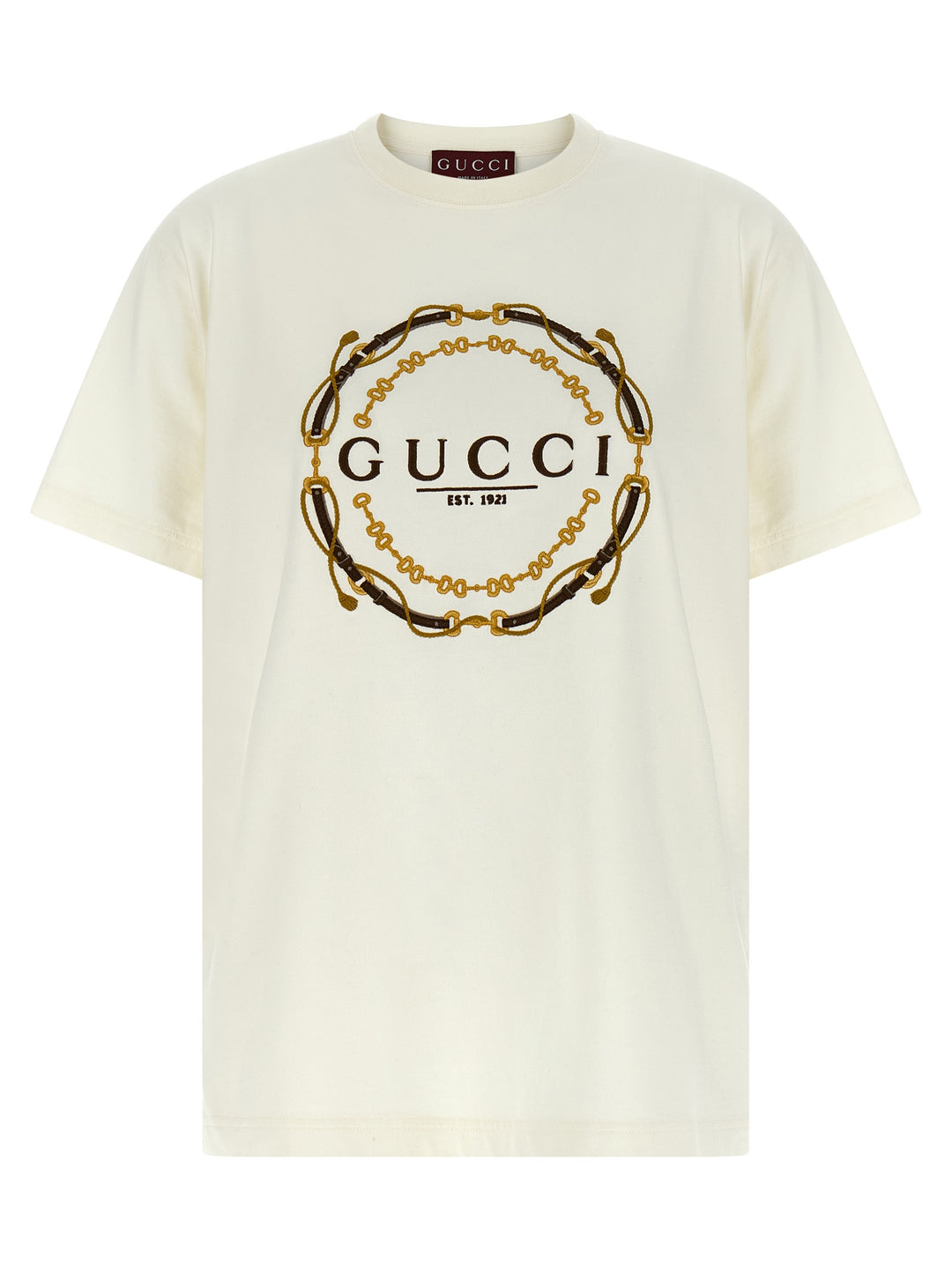 Gucci Briglie Gucci Est 1921 T-shirt - White | a22632d1627ab1c56ed02effcccb7b18db1303a0