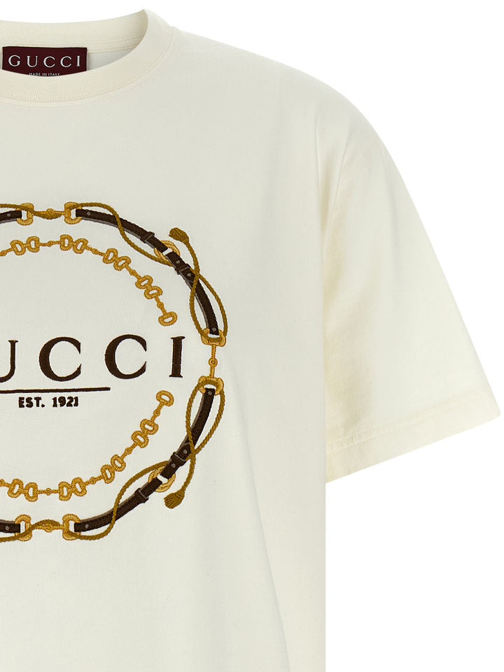 Gucci Briglie Gucci Est 1921 T-shirt - White | 339db7ce44260869c41477c6c8fdfef25e87e090