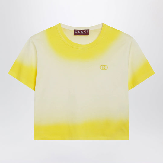 Yellow Cropped T-Shirt With Gradient Effect