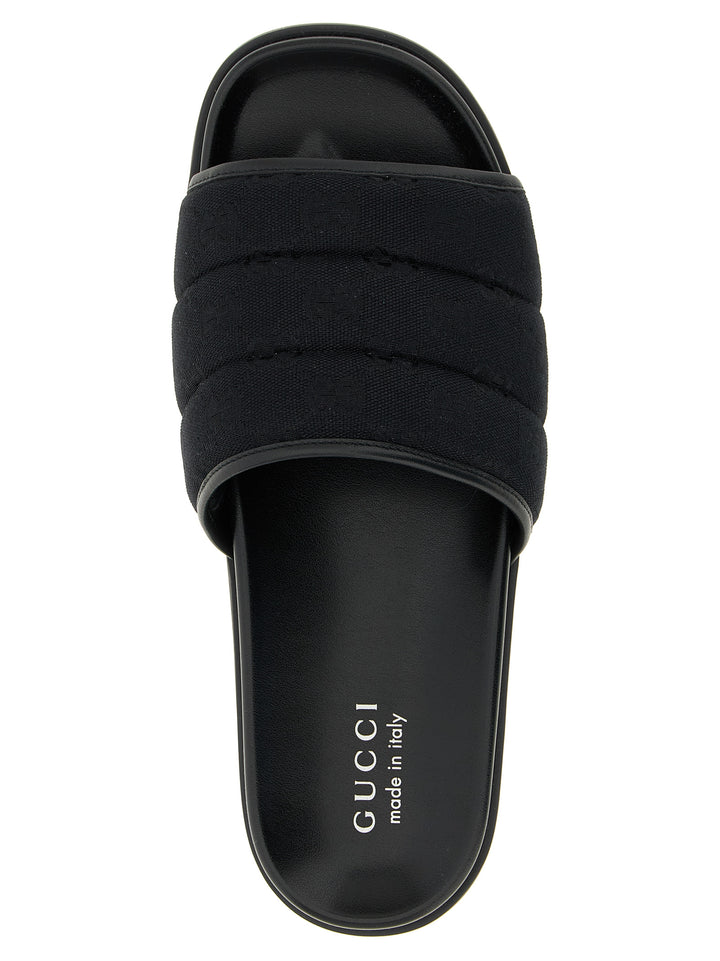 Gucci Gg Slides Sandals - Black | d7139184a7deb459baa9bdc92ab7ed2c9d5579db