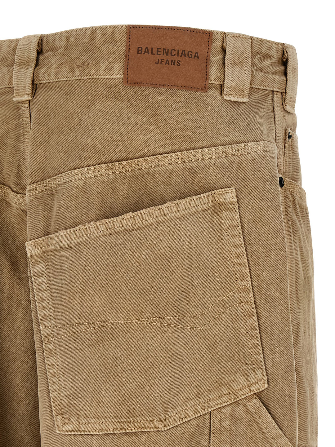 Balenciaga Baggy Ripped Off Jeans - Beige | 97d2677c7596ed8069c6cacf8d1313ef3e03cf5a