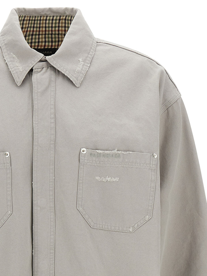 Balenciaga Workwear Shirt and Blouse - Gray | c1776d522636083d4b618f7a066511131a51b4cd