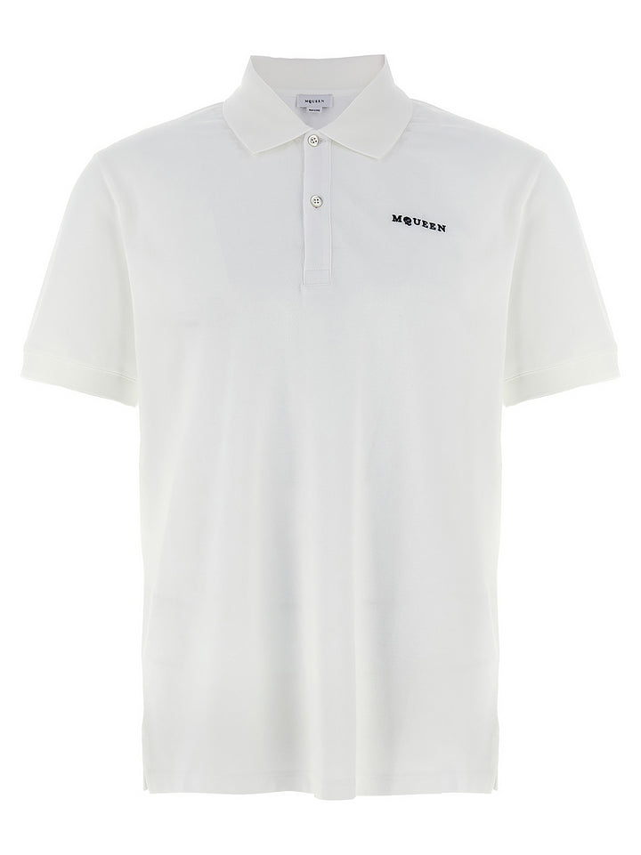 Mcqueen Logo Embroidery  Shirt Polo - White/Black | 7472b6e5fd09646b848e98ccd36af47efaec1696