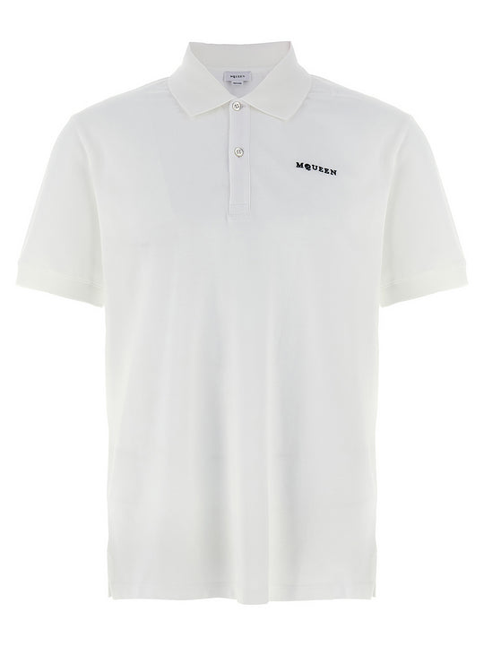 Logo Embroidery Shirt Polo White/Black