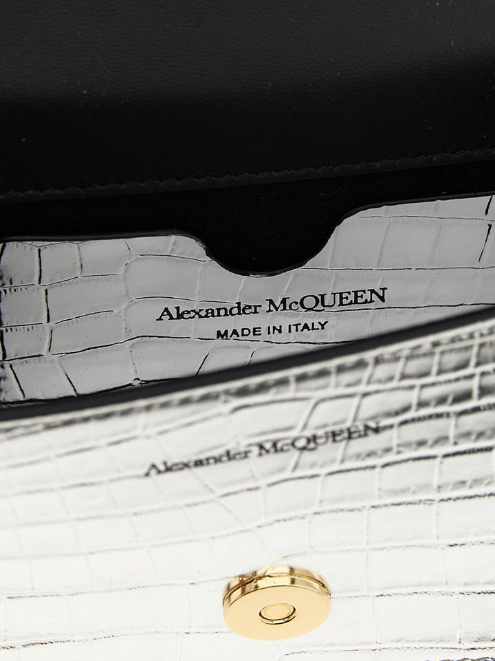 Mcqueen Jewelled Satchel Crossbody Bags - Silver | b21b1e0bf7d6ec536ee07df4dd523ce9ced45f23