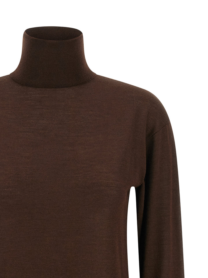 Saint Laurent Turtleneck Sweater Dropped Shoulders Sweaters and Cardigans - Brown | dc09b2b19dcba4eb3872be21897de8c104f0064f
