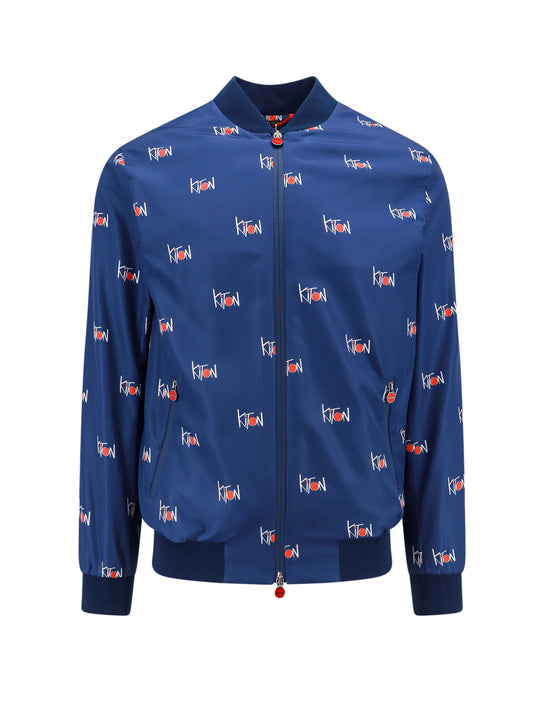 Nylon Jacket With All-Over Logo Print