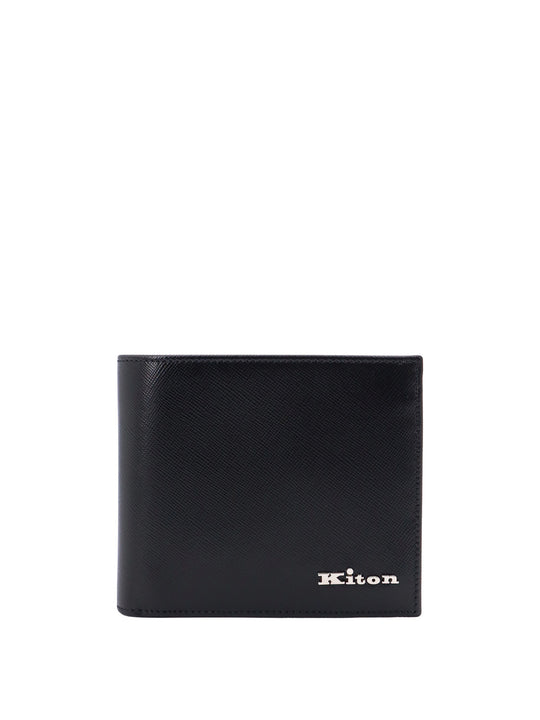 Leather Wallet With Metal Logo