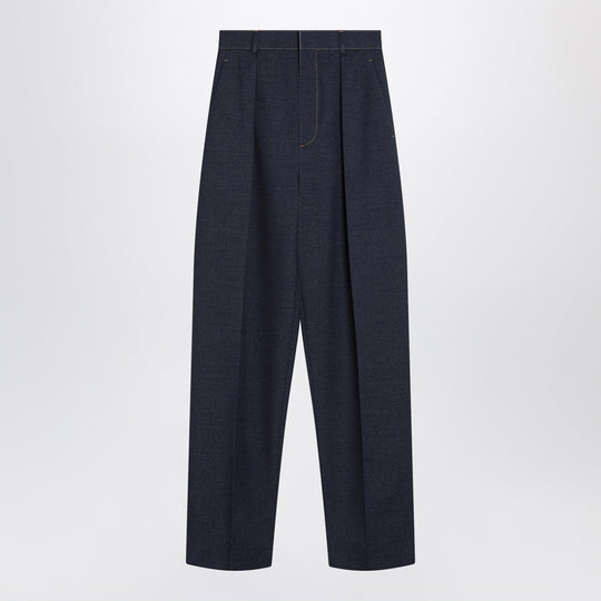 Dark Indigo Pants In Wool Blend