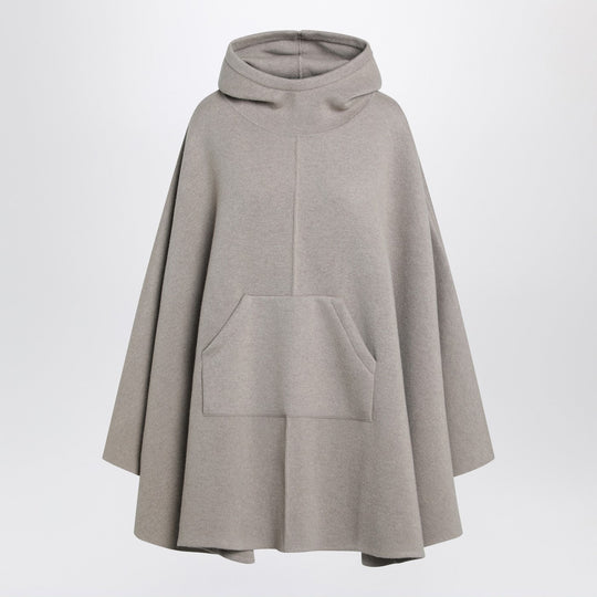 Beige Cashmere-Blend Hooded Cape