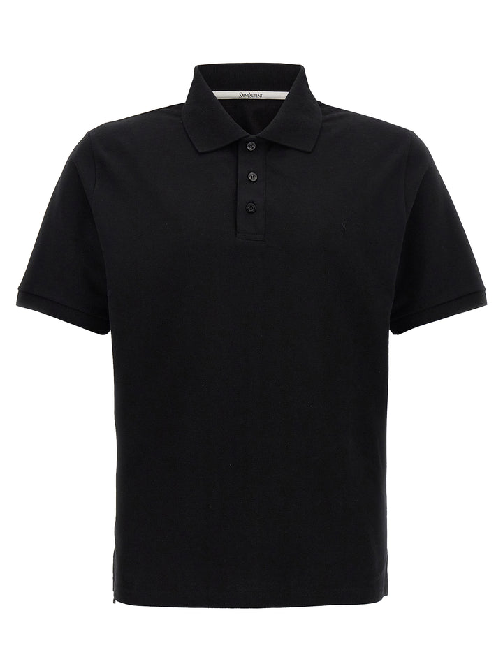 Saint Laurent Logo Embroidery  Shirt Polo - Black | f6c09c8d0216cd6fad8c46ef887ecd52efff967f