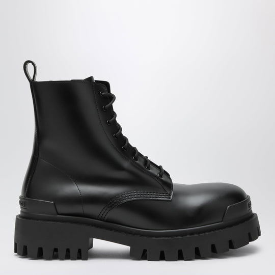Black Combat Leather Boots