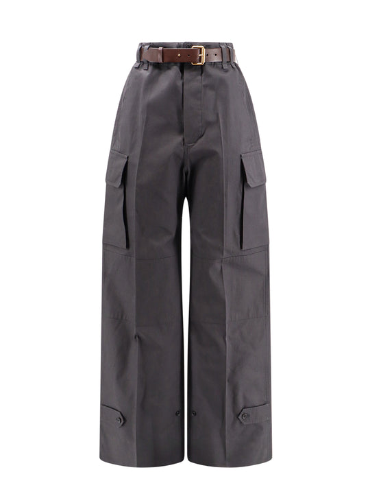 Cotton Cargo Trouser With Embroidered Monogram