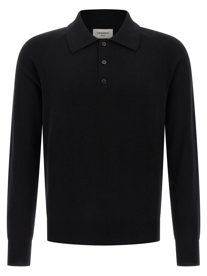 Saint Laurent Wool  Shirt Polo - Black | 8f856348f3bafed093b9329df534fabc50a29226
