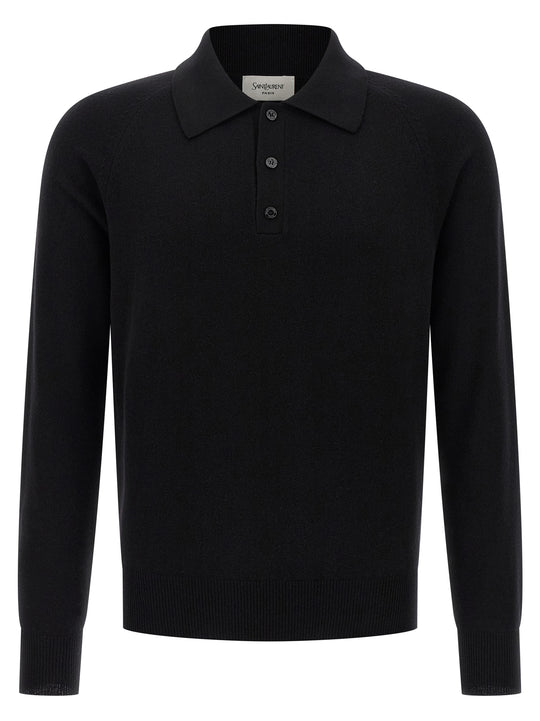 Wool Shirt Polo Black