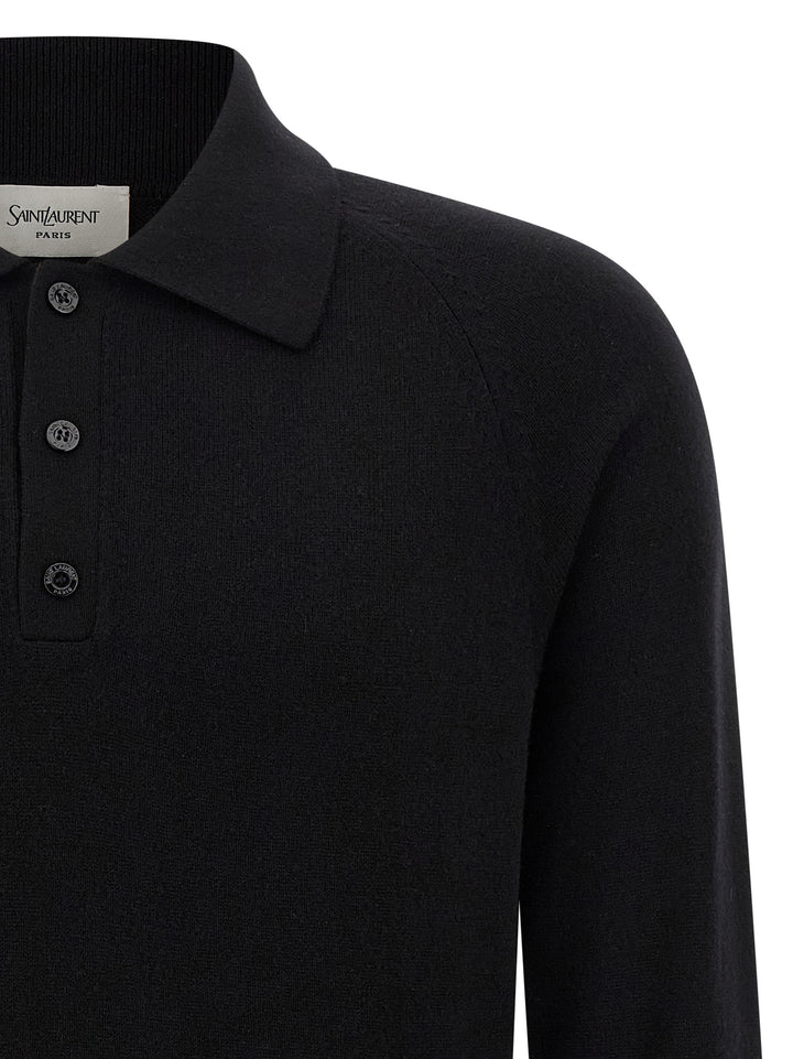Saint Laurent Wool  Shirt Polo - Black | c96034231ca9c0335ef3756a1f2b455c9a6e9b26