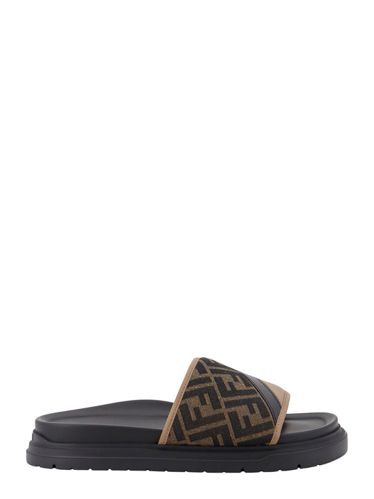 Fendi Diagonal Ff Jacquard Slide