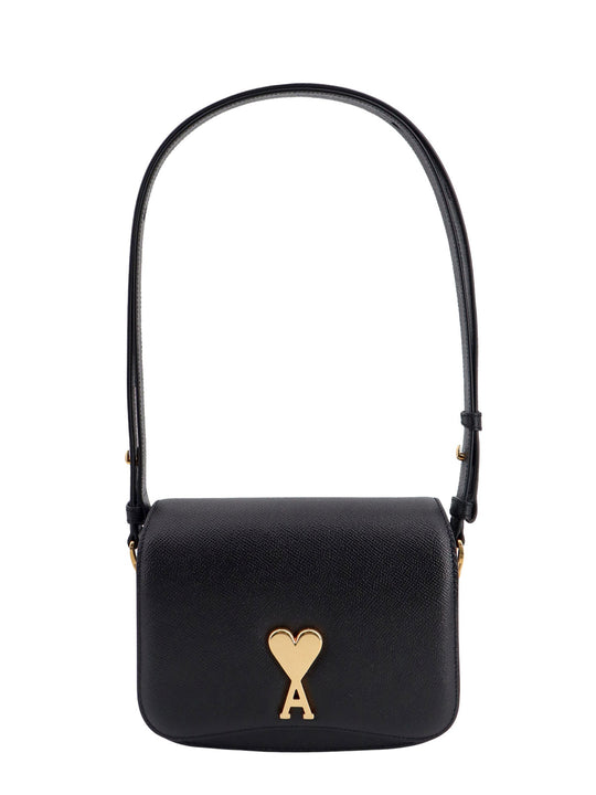 Leather Shoulder Bag With Metal Logo