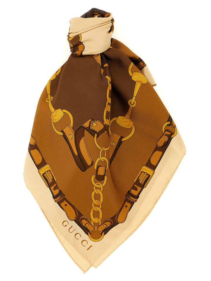 Gucci Morsetto Scarves and Foulards - Brown | 13a86319723ad2afc43edf4632d6a23d3b09ba22