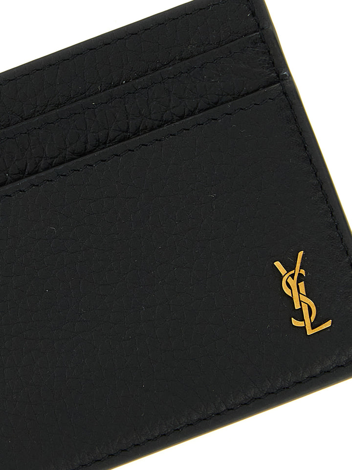 Saint Laurent Tiny Cassandre Wallets and Card Holders - Black | f16e4db180b17d6bc3f01a4d356c3259c55281a0