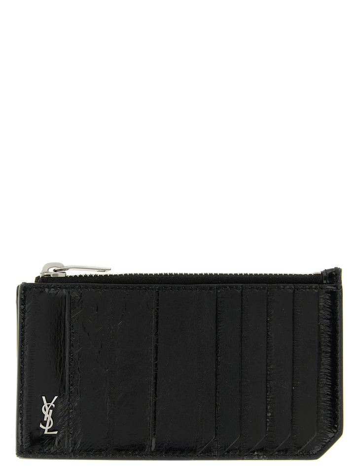 Saint Laurent Tiny Cassandre Wallets and Card Holders - Black | f826fd9a443924bb3b5162a9c9150e3556ef3943