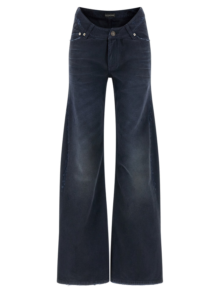 Balenciaga Curved Waist Jeans - Blue | 92dba848b62a6e977df7ba861f8e389aefc3c943