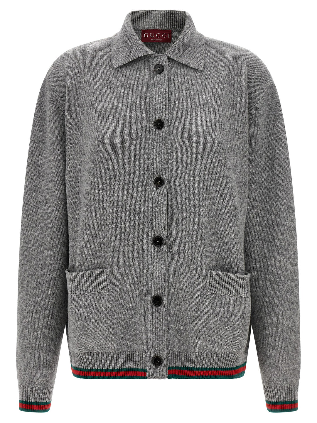 Gucci Polo Cardigan Sweaters and Cardigans - Gray | 12d4bf8a05a02180307e67955b53cbebc5bcf523