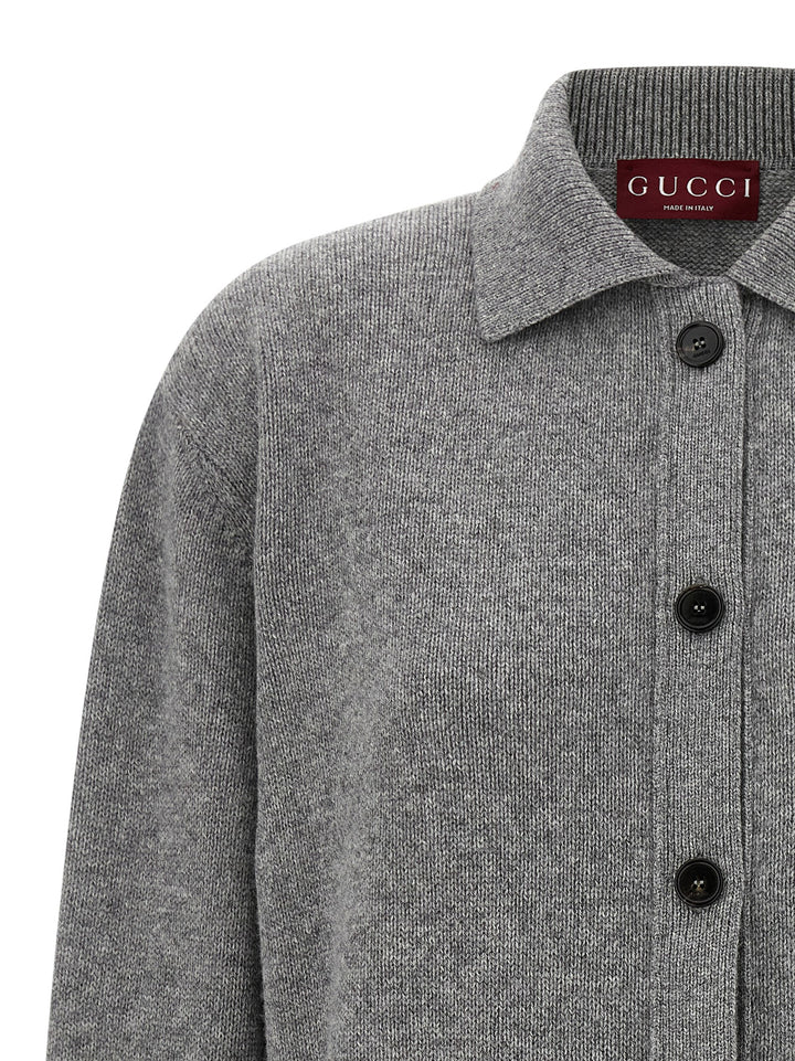 Gucci Polo Cardigan Sweaters and Cardigans - Gray | e766d353b9a1e1541b4a4f949aa5556886a55326