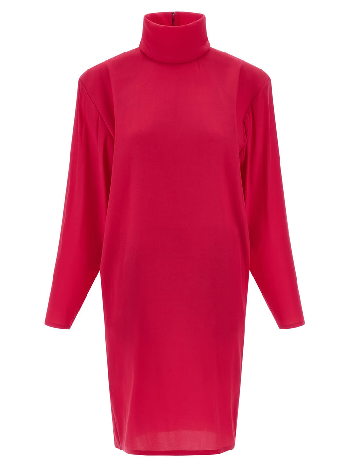 Saint Laurent Structured Shoulder Dress Dresses - Fuchsia | 920aac51f24ea2585c0a117e8c07ba498f471f2d
