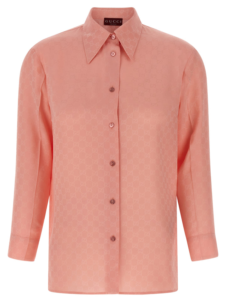 Gucci Gg Silk Shirt Shirt and Blouse - Pink | bc681f5e8cd6fcabb055905c90638cdc89909e10