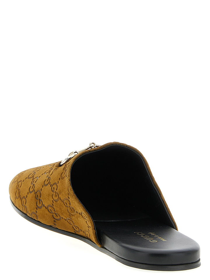 Gucci Sabot Suede Horsebit Flat shoes - Brown | 99951987a589fbdb810b61ad4e13c68fb9e220fc