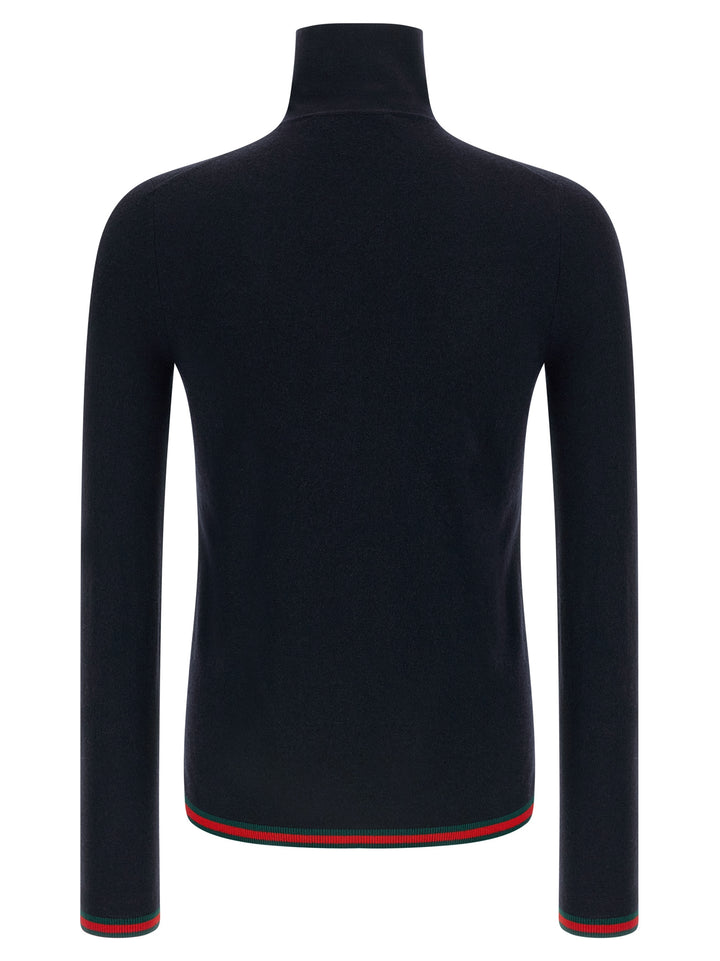 Gucci Web Ribbon Mesh Sweaters and Cardigans - Blue | f07bcd36fa55eca13b85b1387c83979231e143fd