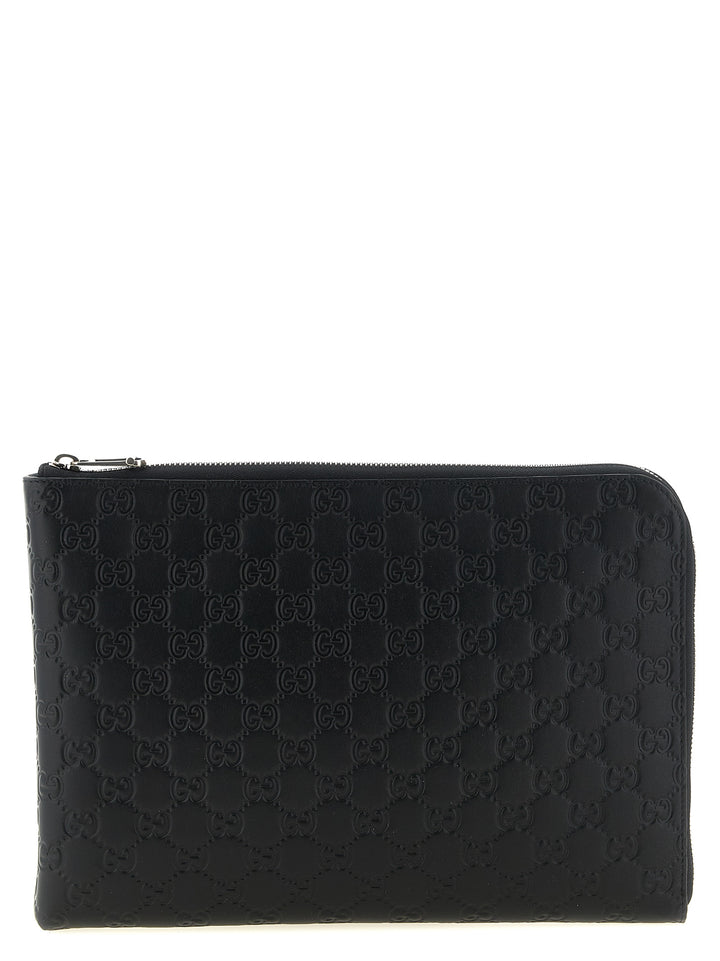Gucci Gg Emblem Clutch - Black | cb61c4fdfb3ae683fc2d3032232e531134cf0f1e
