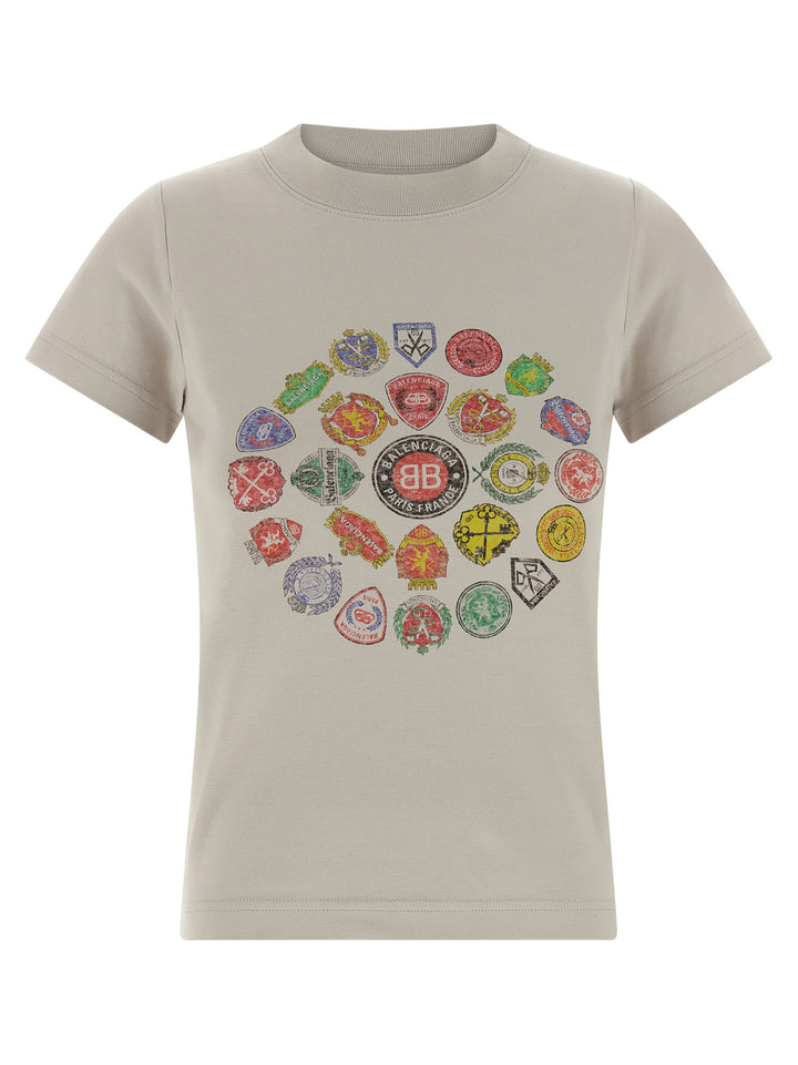 Balenciaga Logo Print T-shirt - Gray | 24f6899dcd2eb516b5a29c9fff189112ff558127