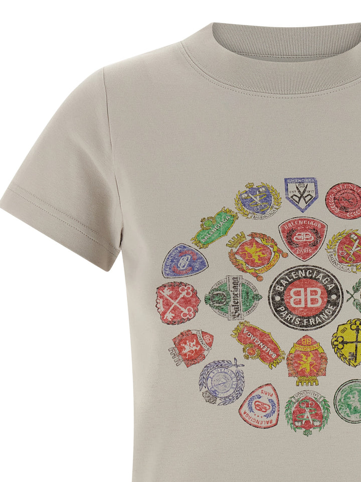 Balenciaga Logo Print T-shirt - Gray | 56d74e365db31d12c0cb575773f914c373efab53