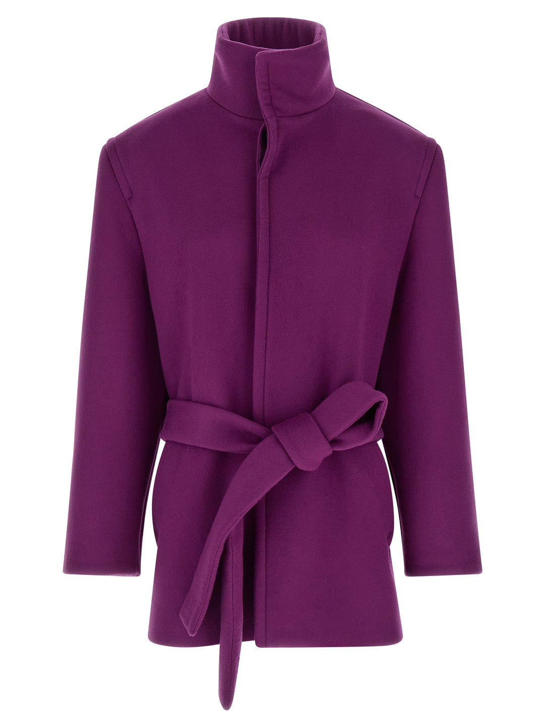 Saint Laurent Double-Face Wool Coat Coats and Trench Coats - Purple | f2ec20659556368357d00c336252fe4224004d40