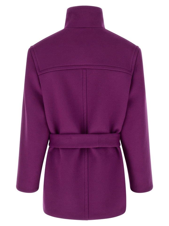 Saint Laurent Double-Face Wool Coat Coats and Trench Coats - Purple | c89bff79cb7091ef9c8c38b71c3d4fb4cbd7c4bb