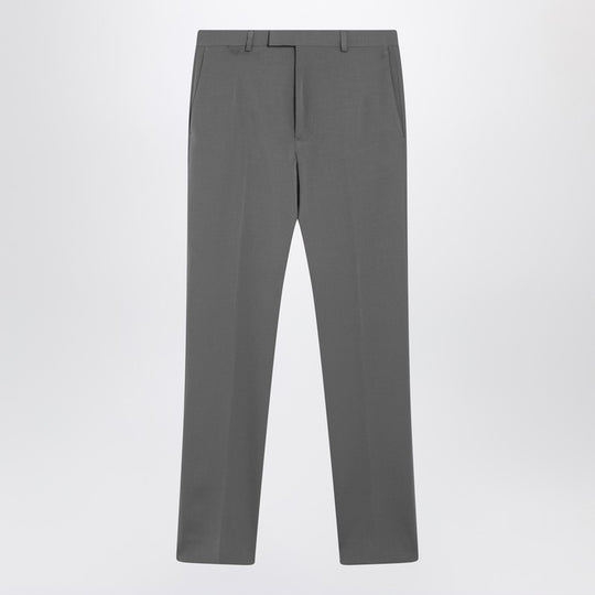Grey Wool Satin Trousers