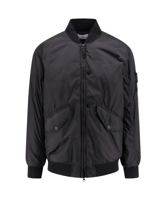 Padded Recycled Nylon Bomber With Iconic Patch