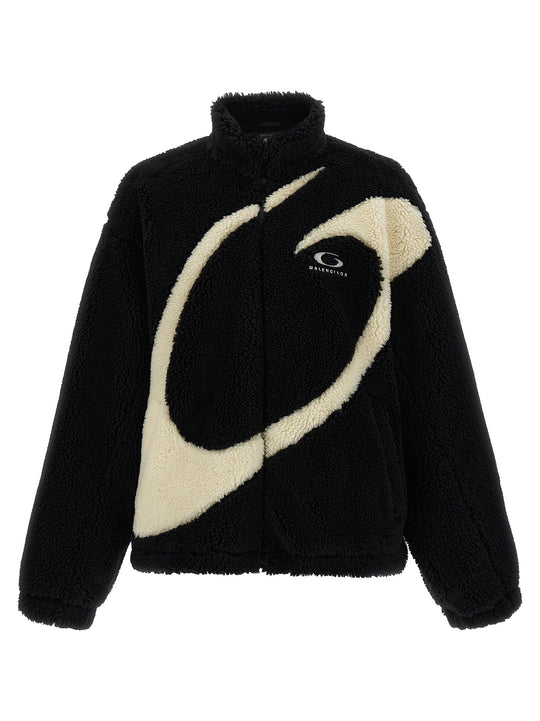 Teddy Fabric Jacket Puffer Jackets White/Black
